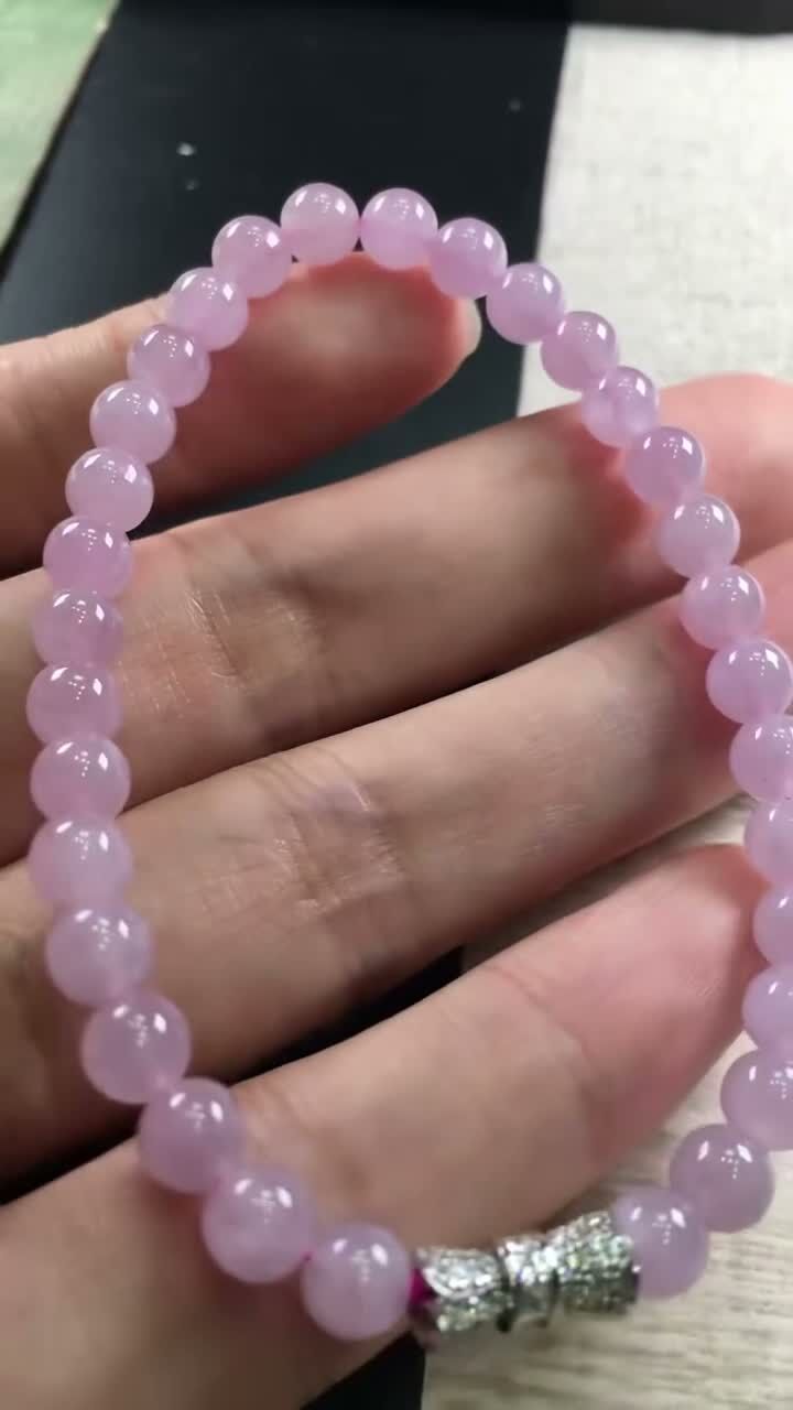 翡翠粉紫手串 (5.8mm直徑),天然翡翠A玉, 緬甸玉, Jade, Jadeite