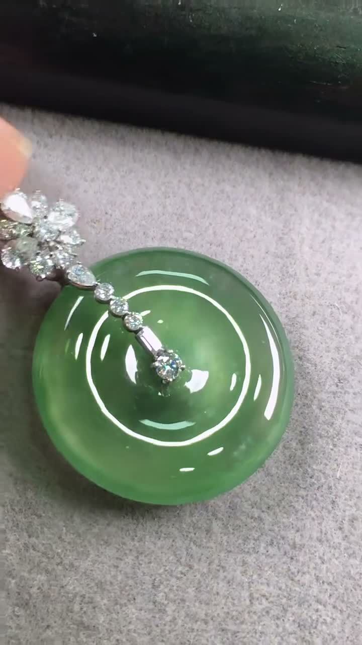 翡翠冰晴平安扣 (19.5mm直徑),天然翡翠A玉, 緬甸玉, Jade, Jadeite