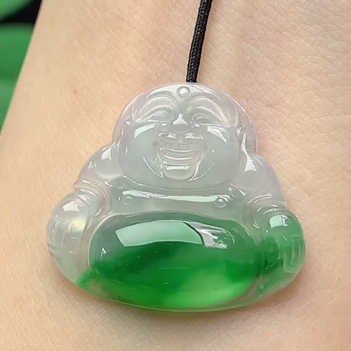 翡翠冰種飄綠佛公,天然翡翠A玉, 緬甸玉, Jade, Jadeite