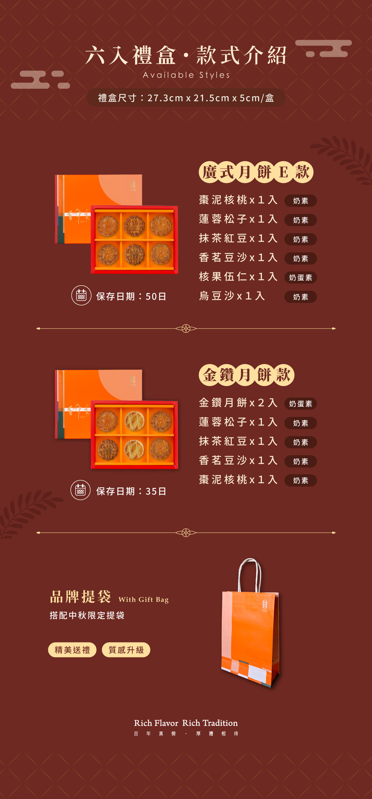 中秋六入禮盒月餅款款式介紹