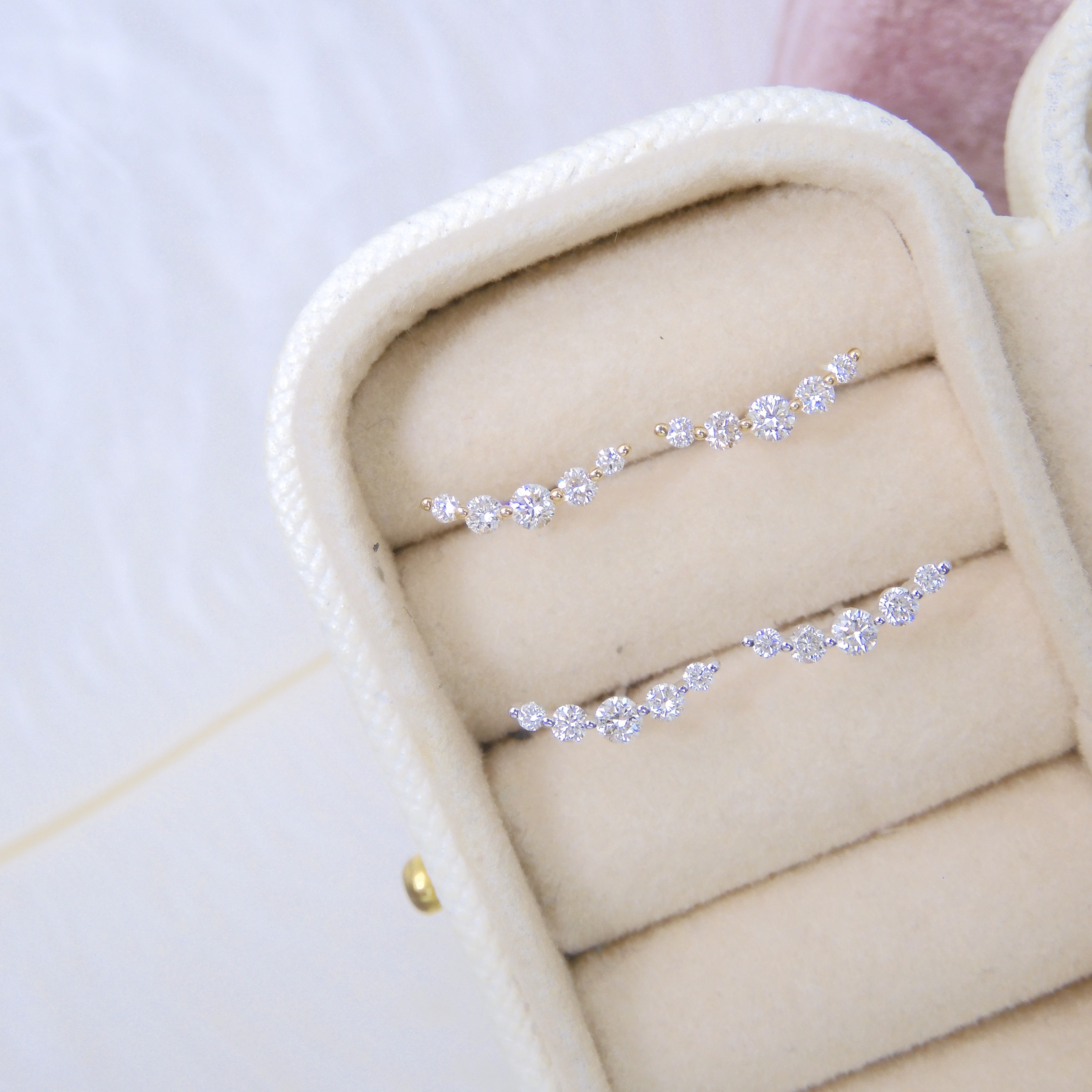 18K金 0.22ct 鑽石耳釘