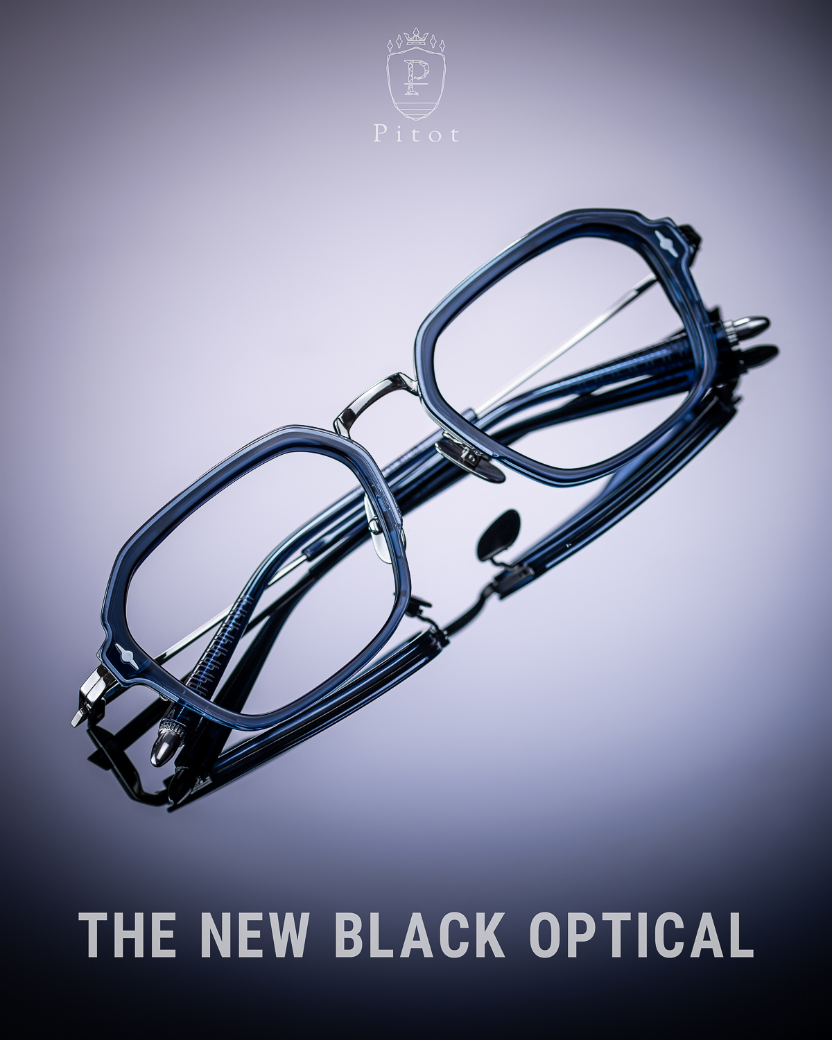 Pitot BASJOO Blue 鏡腳創新型金屬裝飾與防滑刻紋特寫