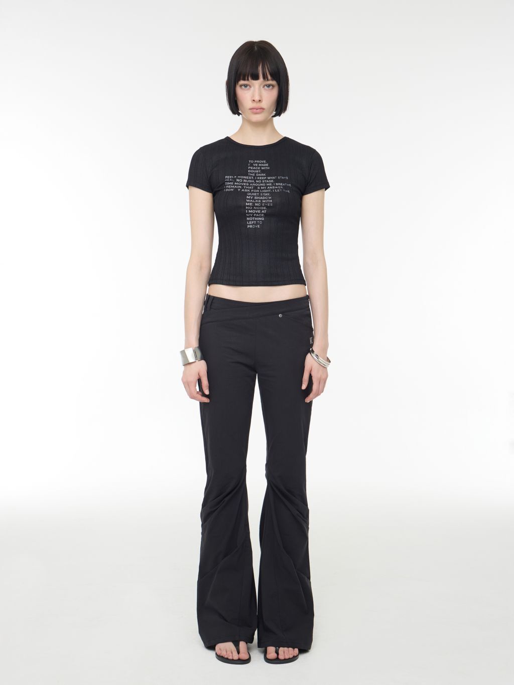 (Y4)Cross Crop Top - Black