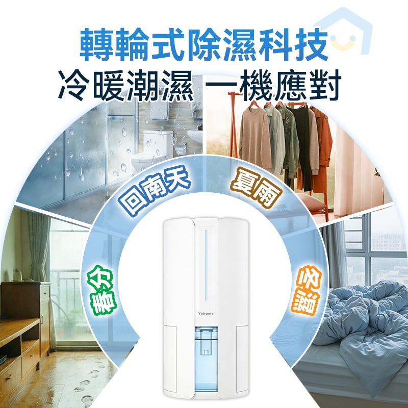 日本Yohome 轉輪式Dual-Dry專利四季控濕暖風乾衣4L大空間抽濕機默認規格HL200 T427 (2-3星期寄出）