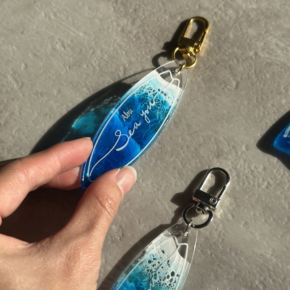 手作海浪藝術衝浪版吊飾鑰匙圈