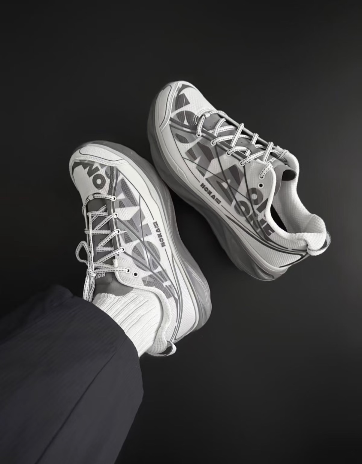 <爆走神器頂級緩震😎>HOKA HUAKA PRO 輕量厚底緩震 復古跑鞋 男女同款 太空灰