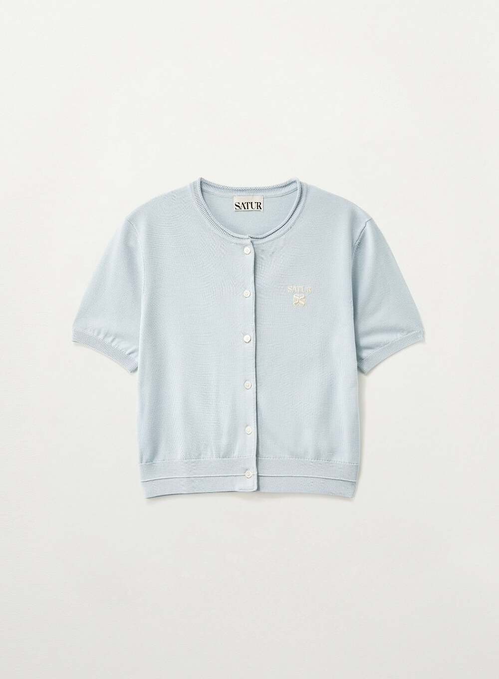 Satur｜SA262WKC03 (W) Fine Half Crewneck Cardigan [3 colors] S570