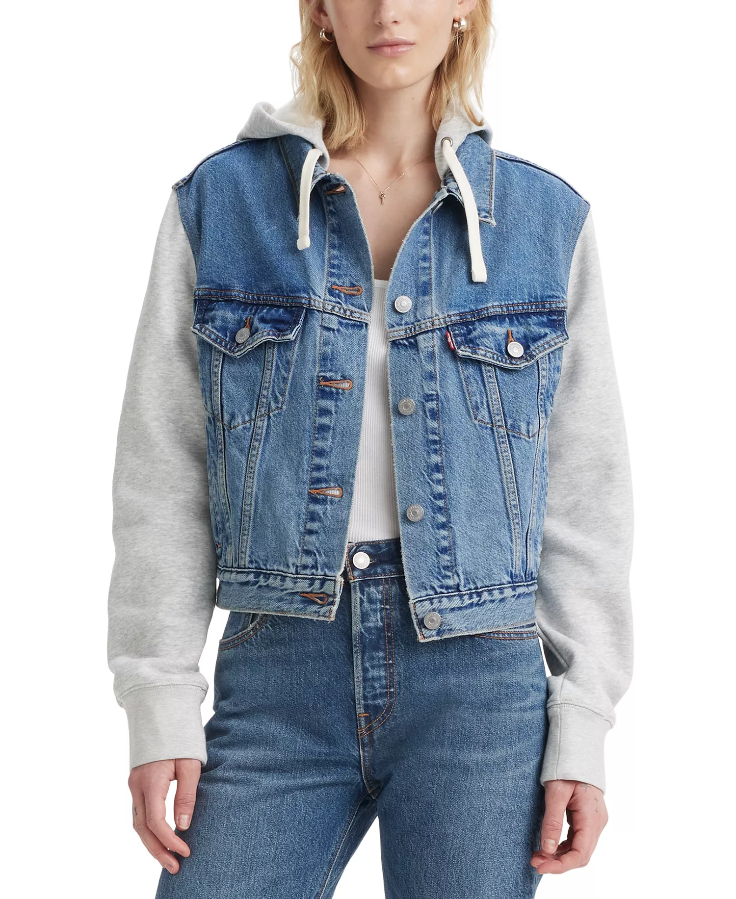 【預購】Levi's H072258 女裝拼接牛仔外套 (藍色)