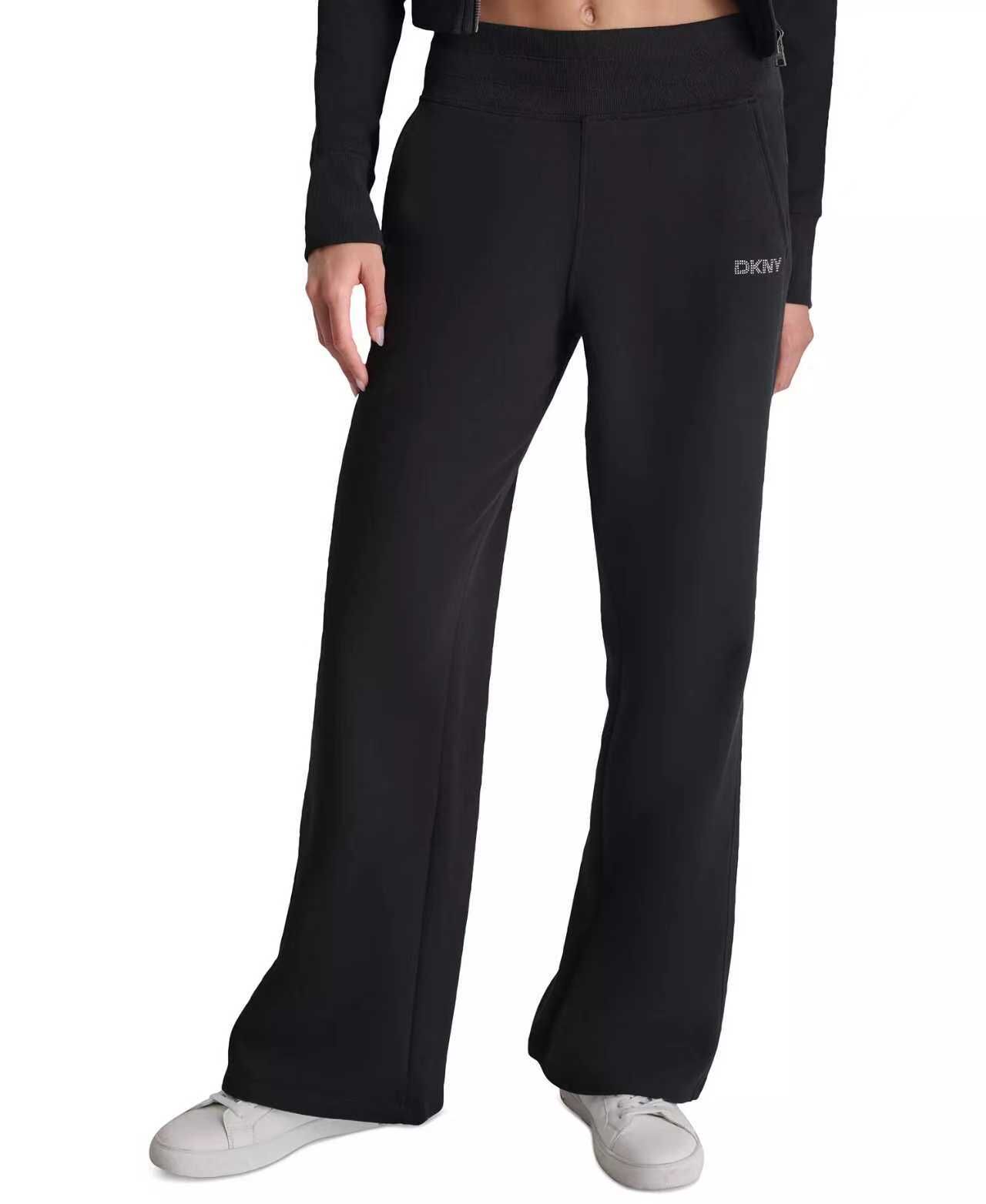 【預購】DKNY SPORT H072260 女裝闊腳休閑長褲 (黑色)