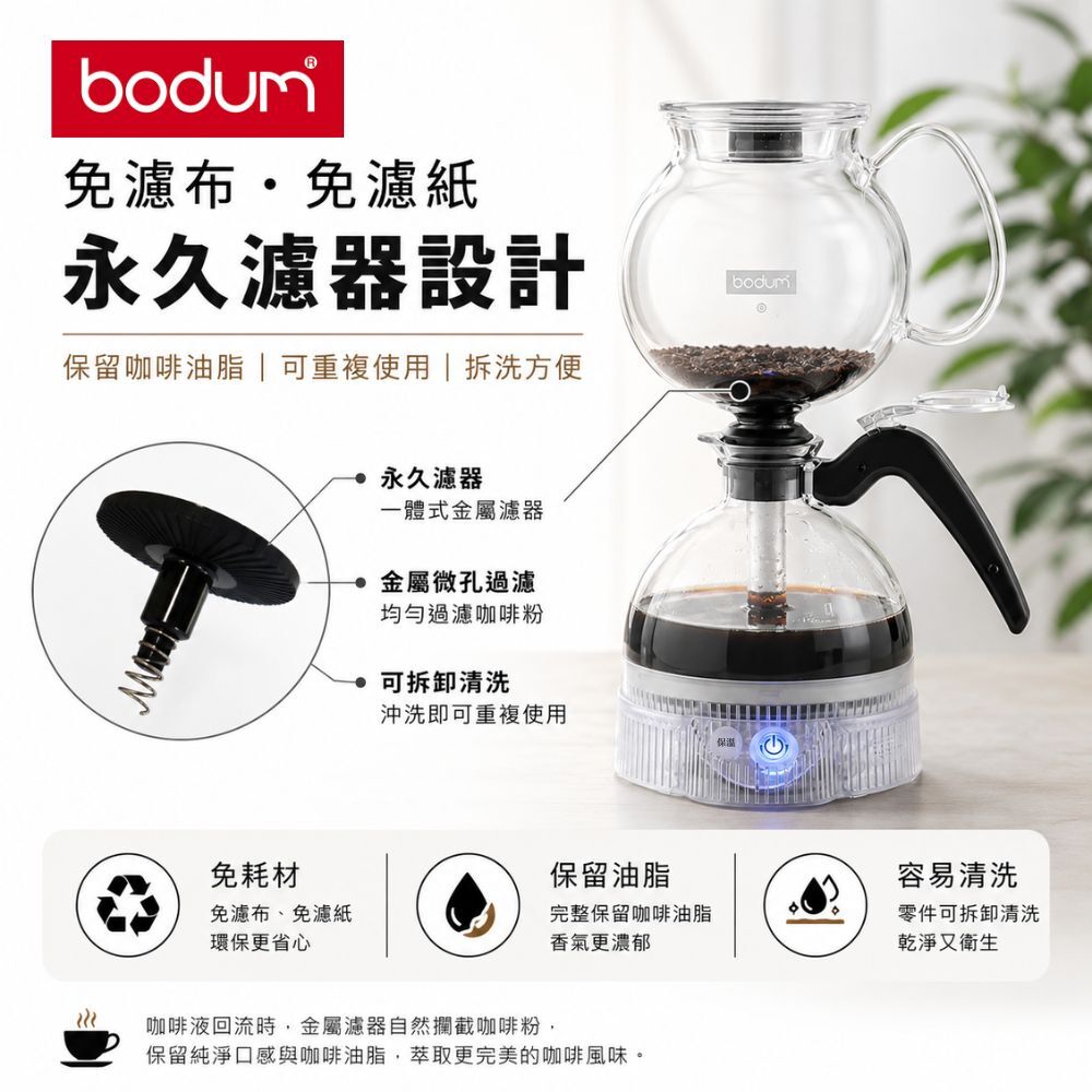 丹麥 Bodum 電動虹吸式咖啡壺1L