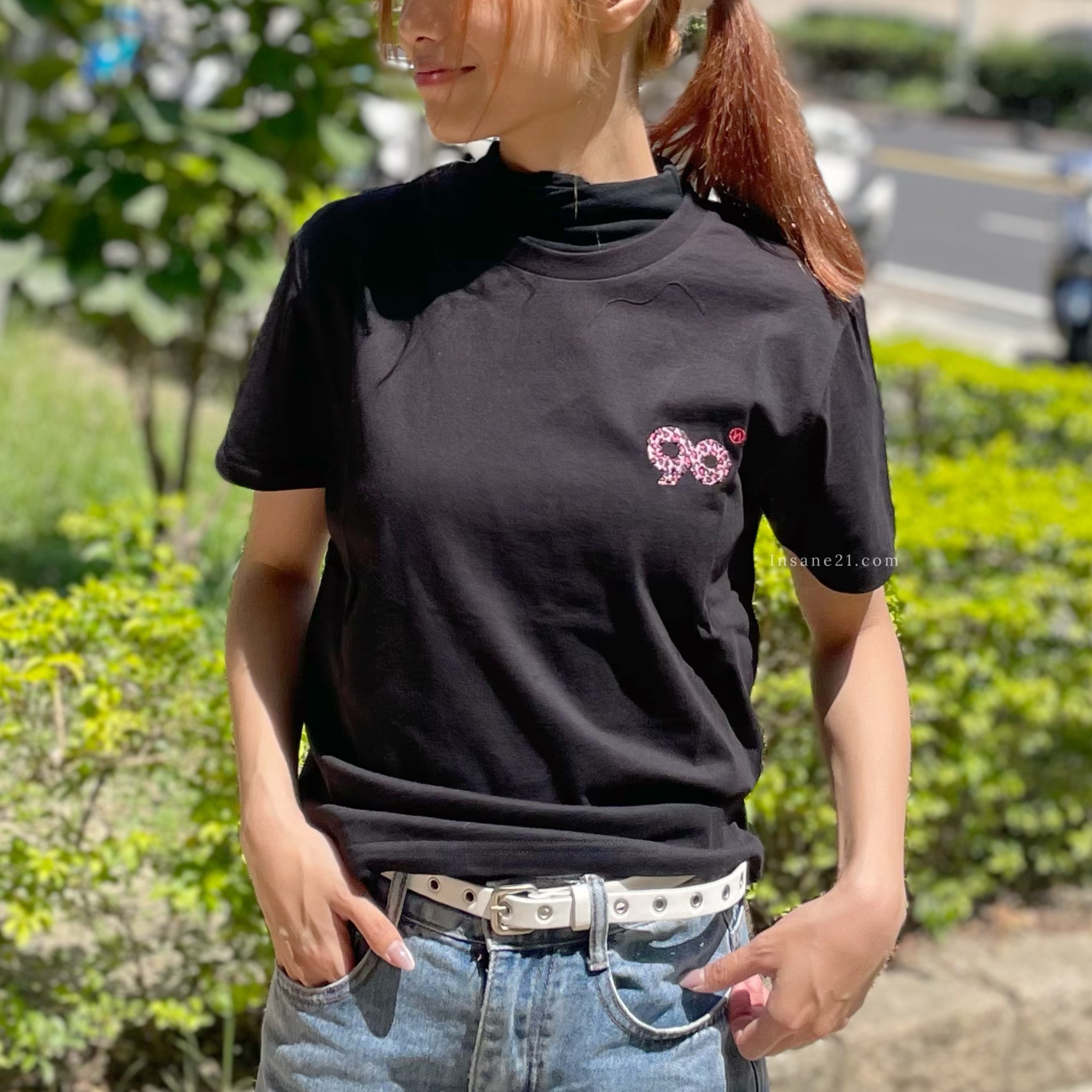 9090 左胸 造型LOGO 豹紋 迷彩 基本 短袖 上衣 中性