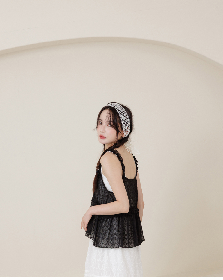 Long scarf with openwork jacquard design, available in two colors.【07130062】in stock+pre-order