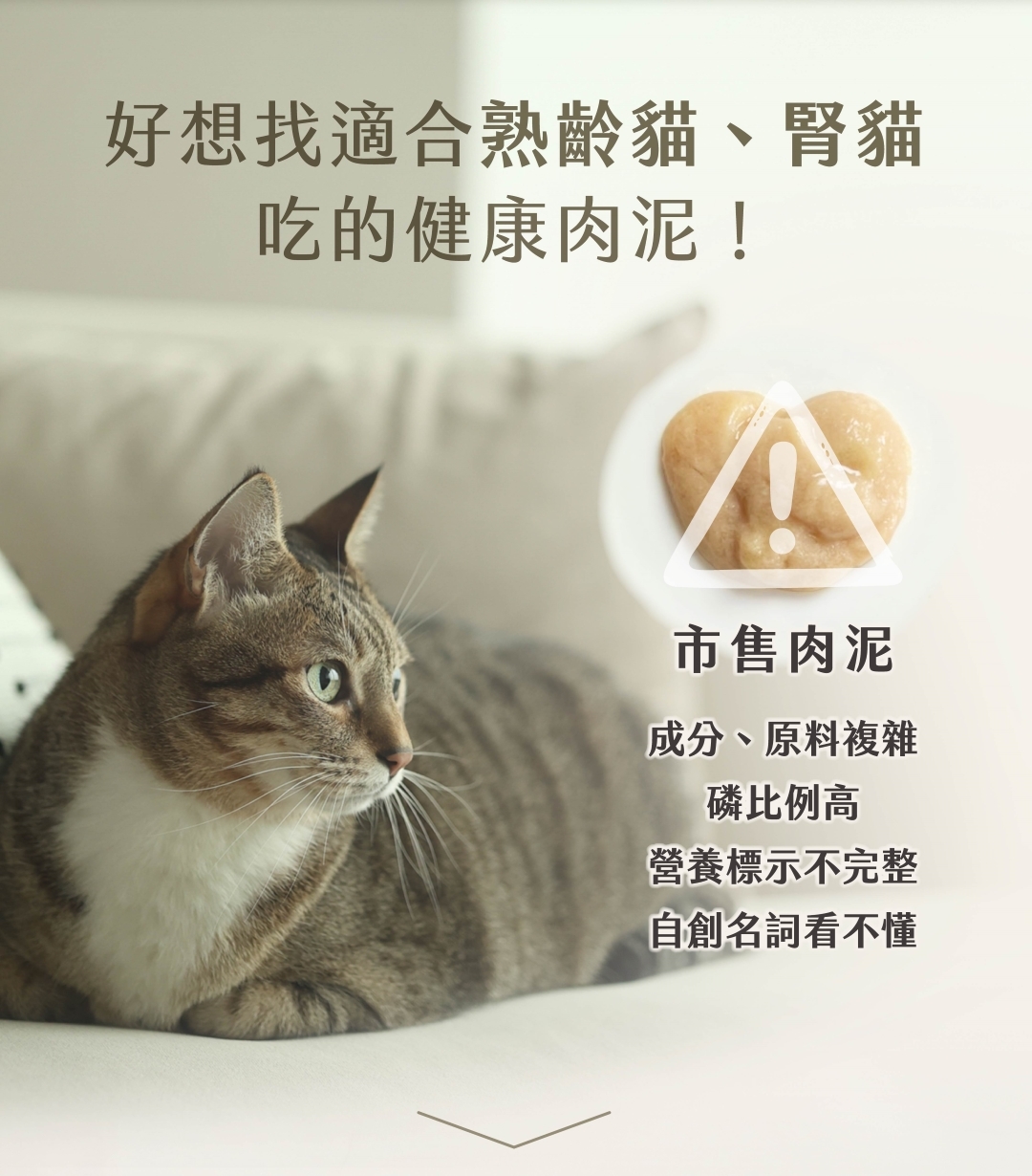 熟齡貓肉泥推薦喵食喵事鮮牛精肉泥腎貓可食