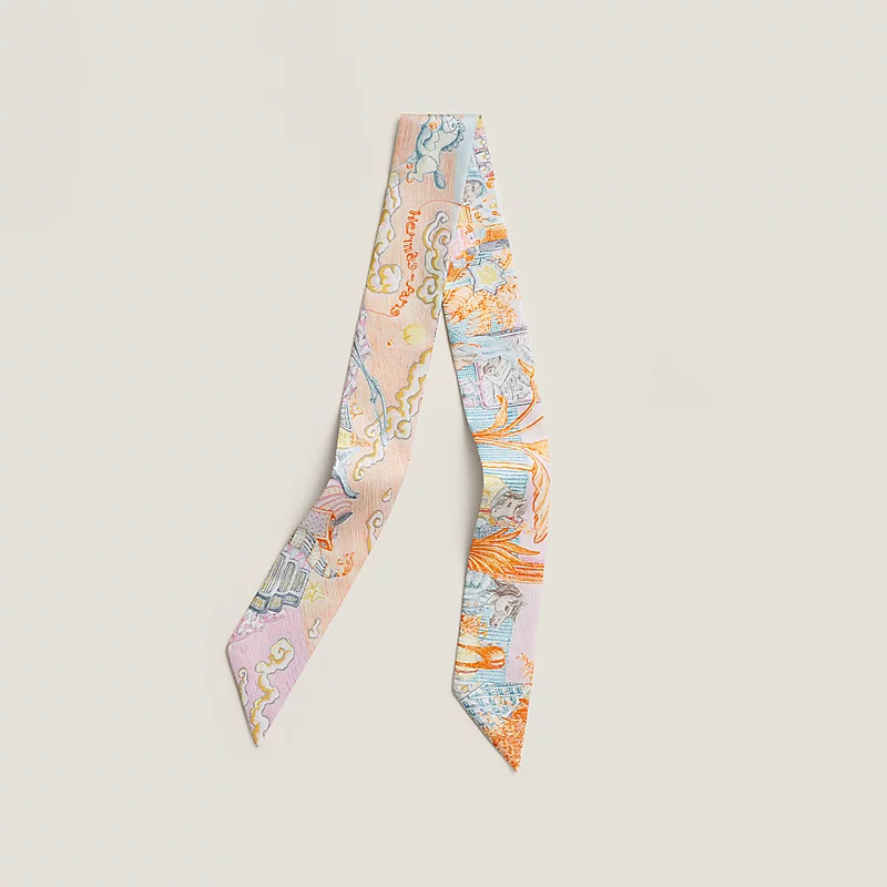 HERMES City of Light Twilly Orange/Pétrole/Vieux Rose