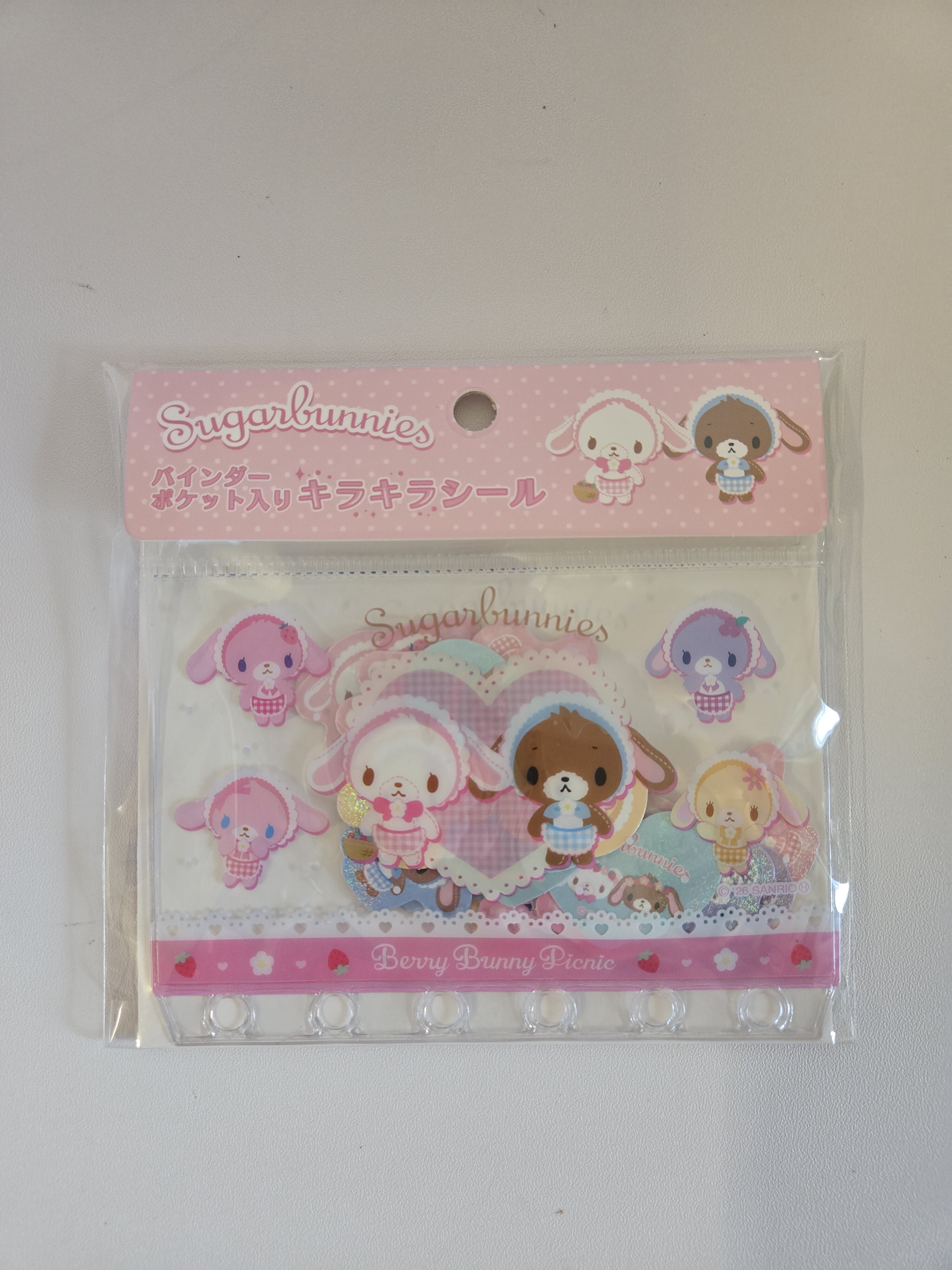 バインダーポケット入り キラキラシール Sugarbunnies