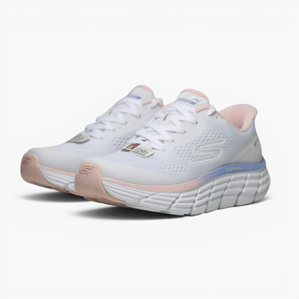 SKECHERS 慢跑鞋 GO RUN MAX FLEX 白粉藍 瞬穿 回彈 女 129760WMLT