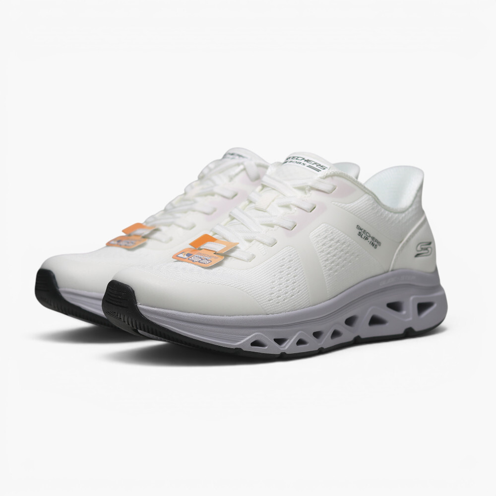 SKECHERS 休閒鞋 BOBS SPORT 白紫 瞬穿 免綁帶 健走鞋 女 117863WLV