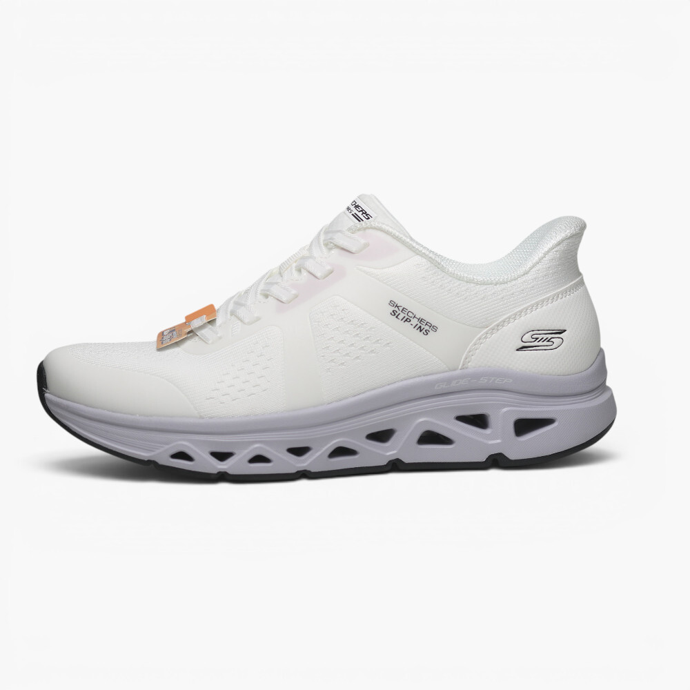 SKECHERS 休閒鞋 BOBS SPORT 白紫 瞬穿 免綁帶 健走鞋 女 117863WLV