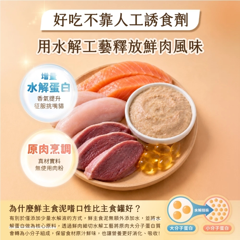 汪喵星球｜貓用 美味水解鮮主食泥 貓主食泥 12g*4/袋 (貓咪肉泥)