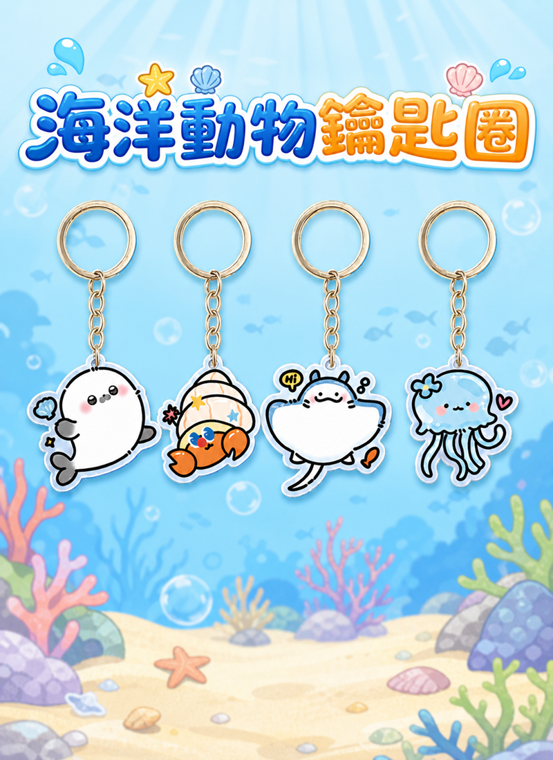 海洋動物鑰匙圈 A3433