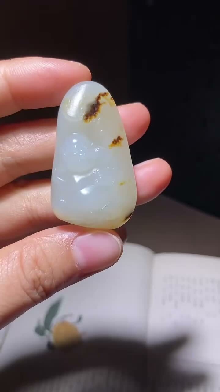 和田玉籽料彌勒佛,天然和田玉軟玉