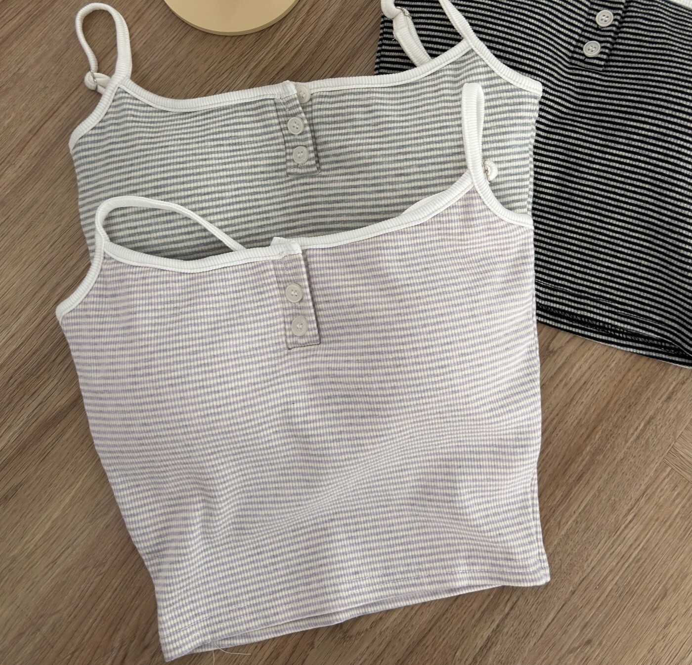 滾邊條紋bra top*3色
