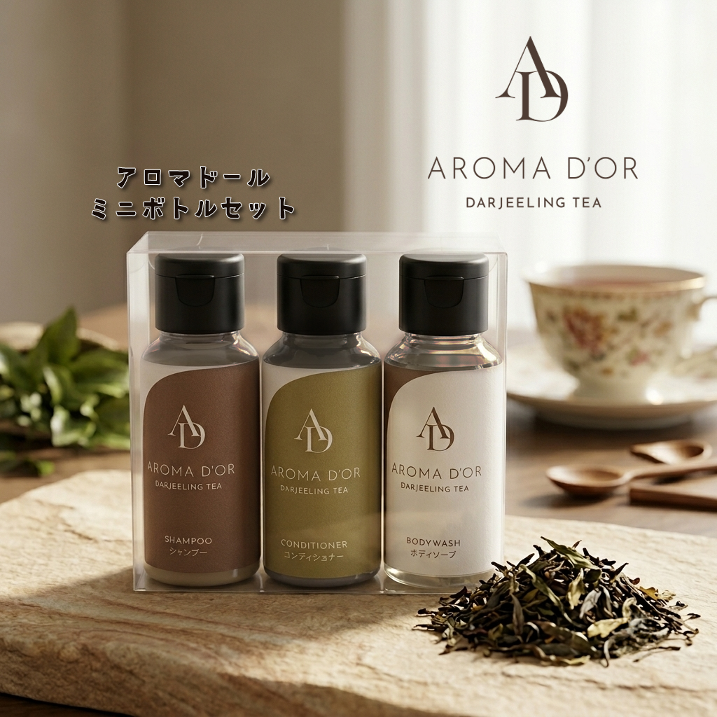 AROMAD'OR — 豐盈泡沫茶香旅行套裝 (洗髮乳、護髮素、沐浴露) 各30ml