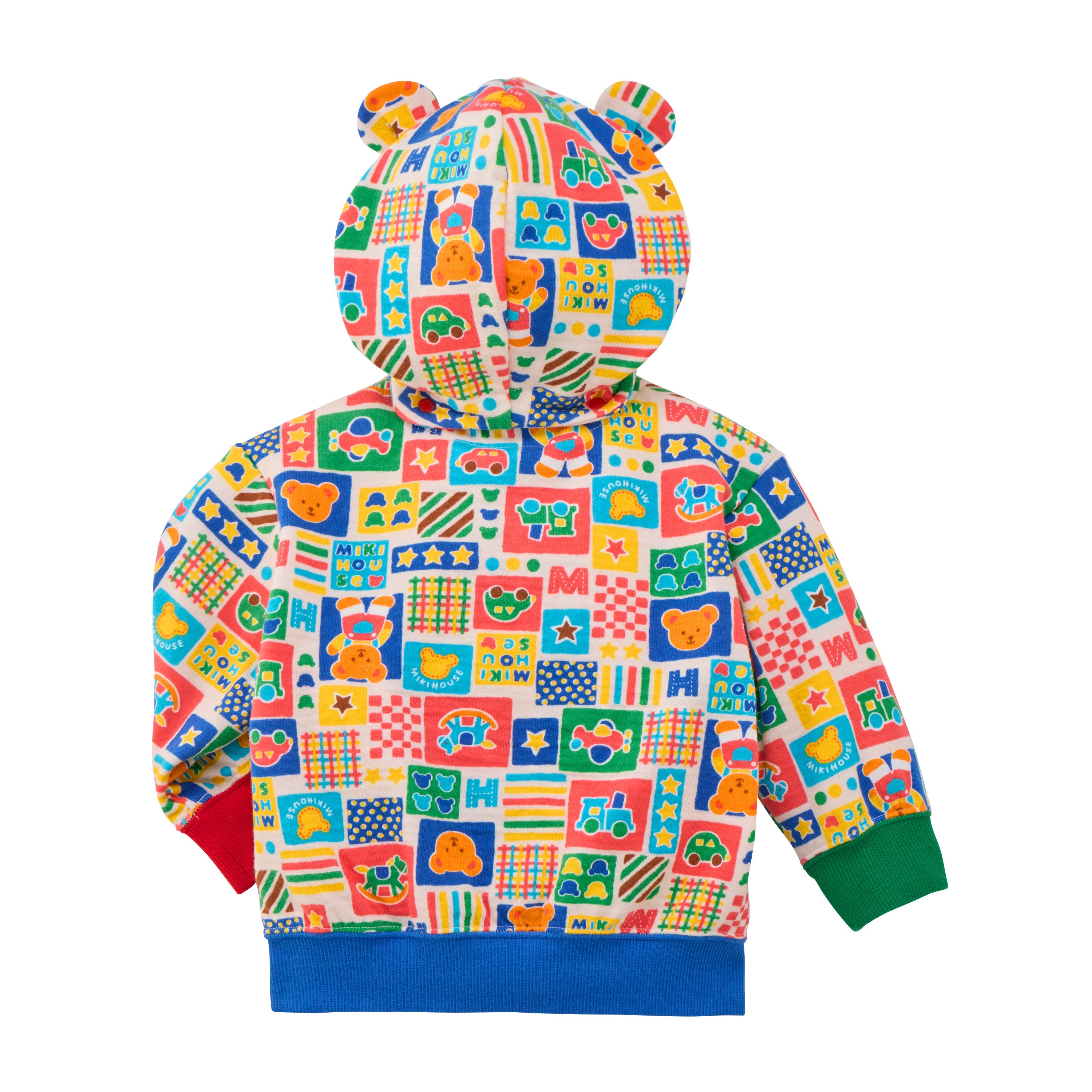 MIKI HOUSE BEAR 經典熊彩格系列連帽外套-多色