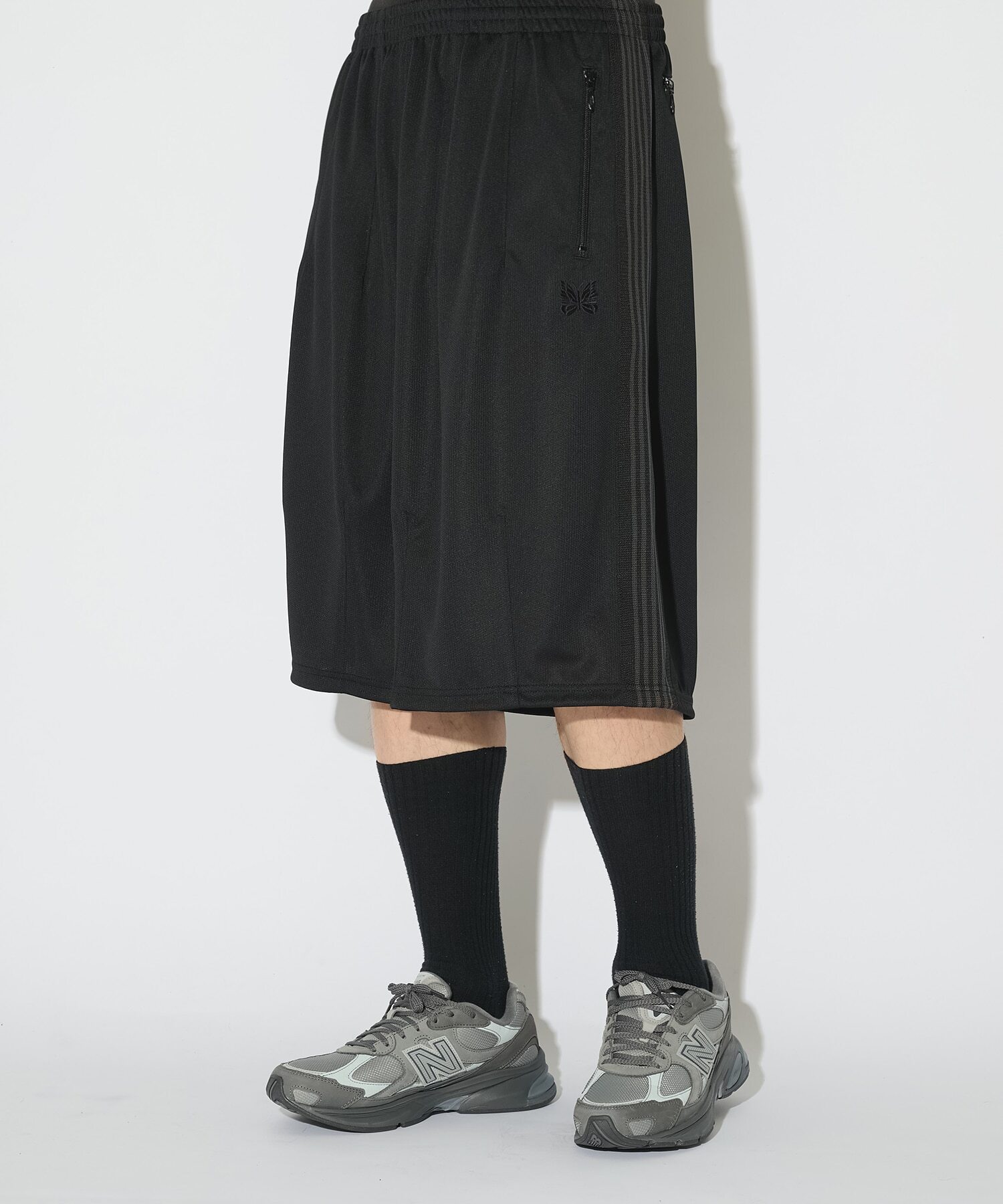 Needles x Studious H.D Track Shorts Poly Mesh - Black