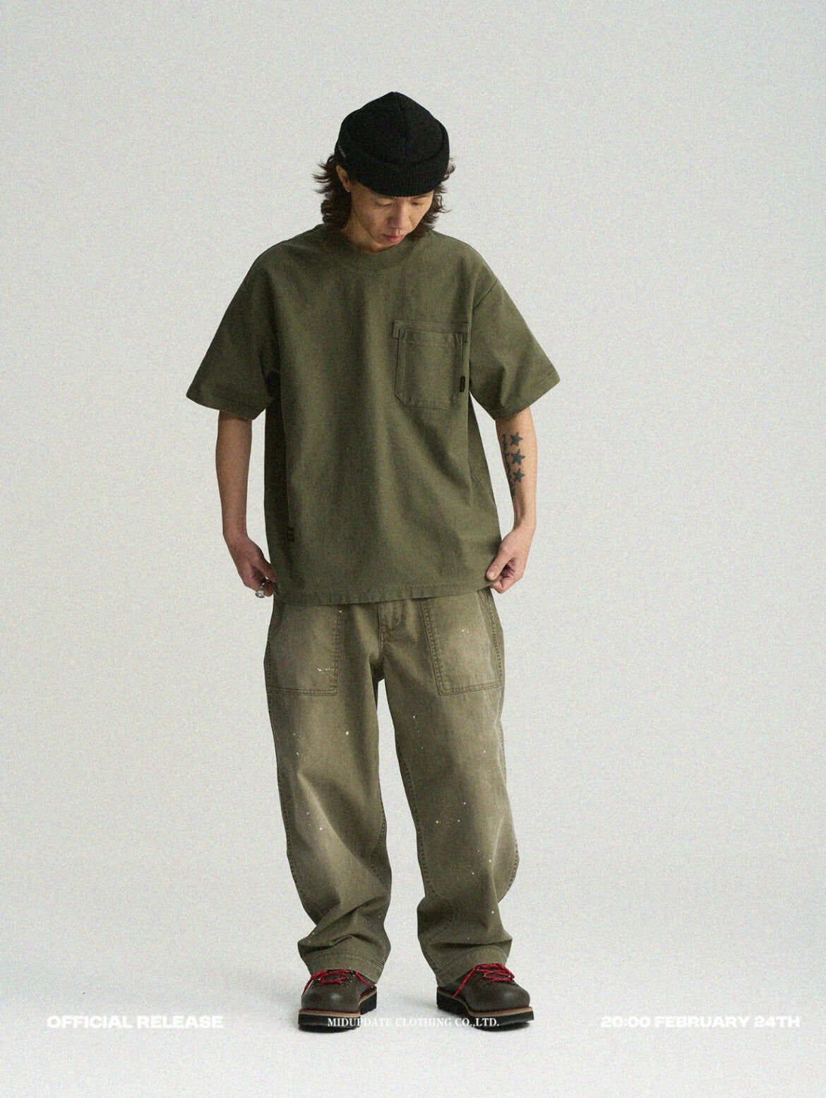 MUD 水洗口袋短Tee