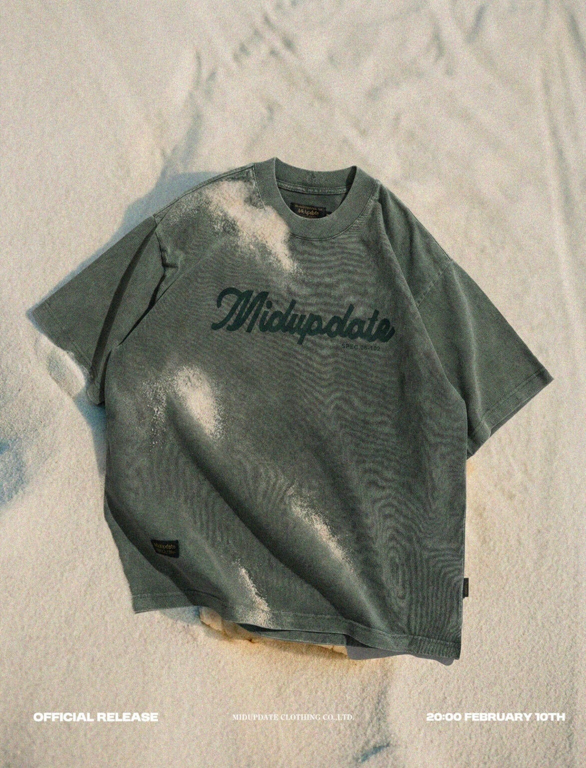 MUD 水洗字母短Tee