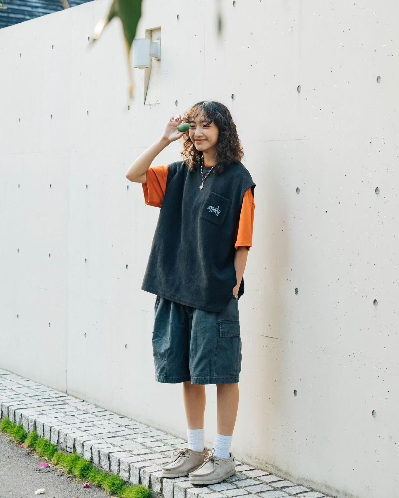 ORDINARY WASHED WAFFLE TEXTURE VEST