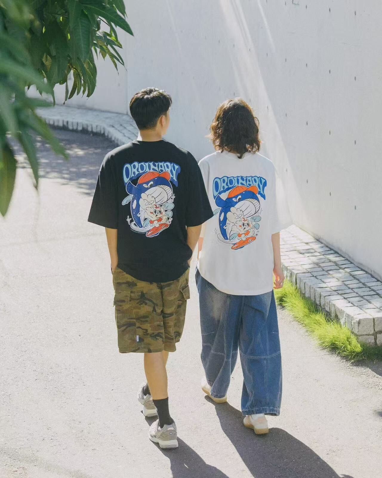 ORDINARY X WHONWHON WHALE SURFING TEE