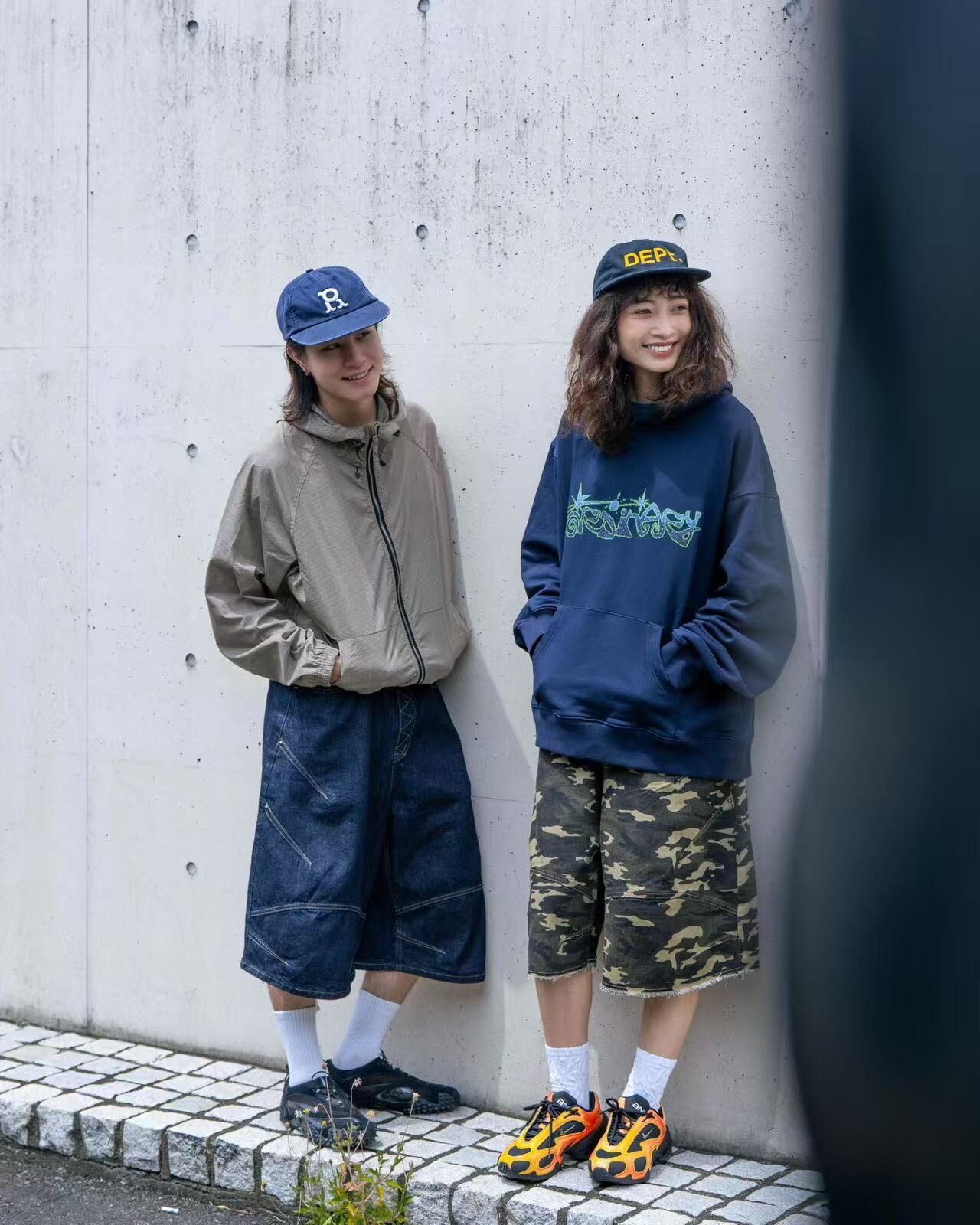 ORDINARY 弧線海星七分丹寧褲