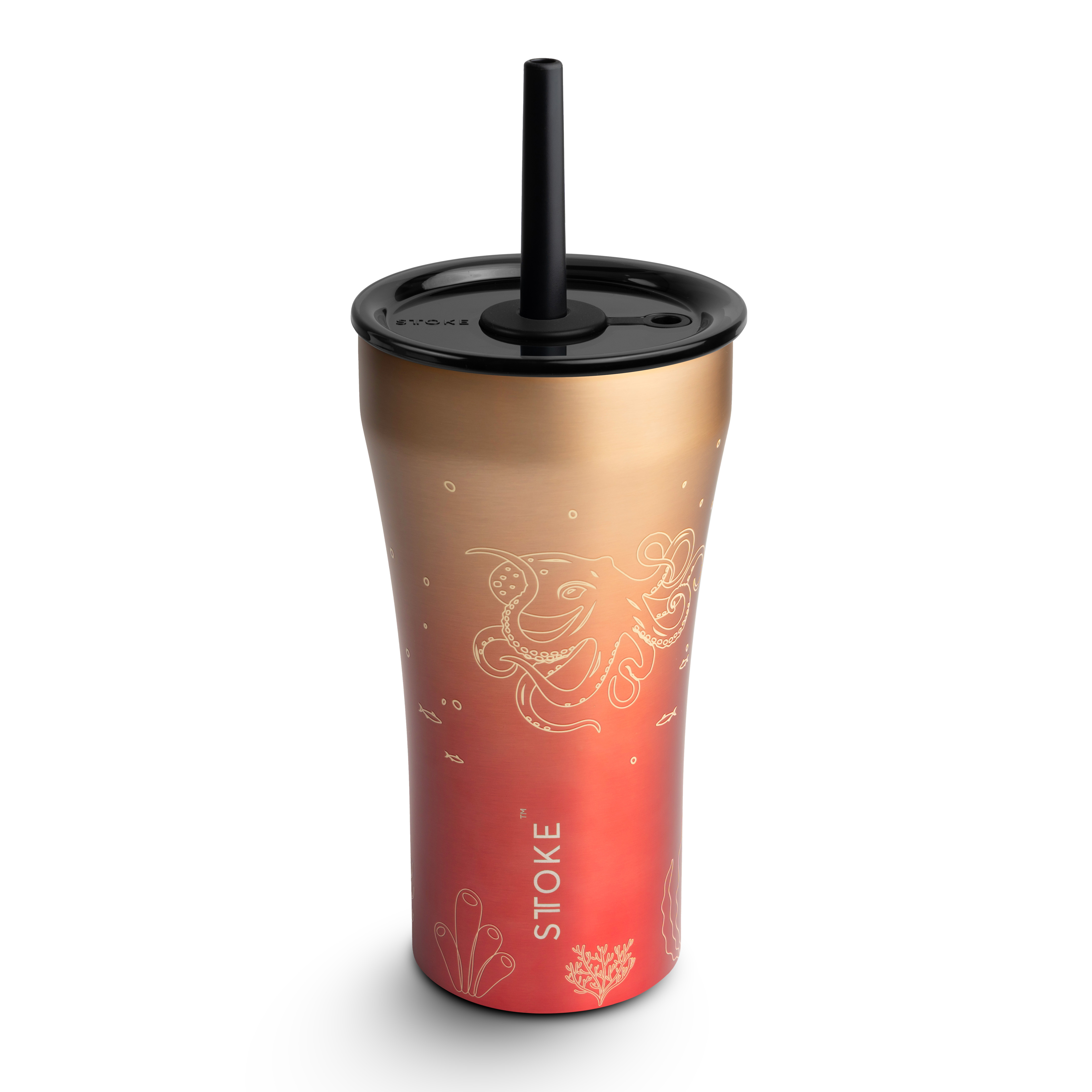 STTOKE 精品陶瓷吸管保溫杯－海洋系列！章魚