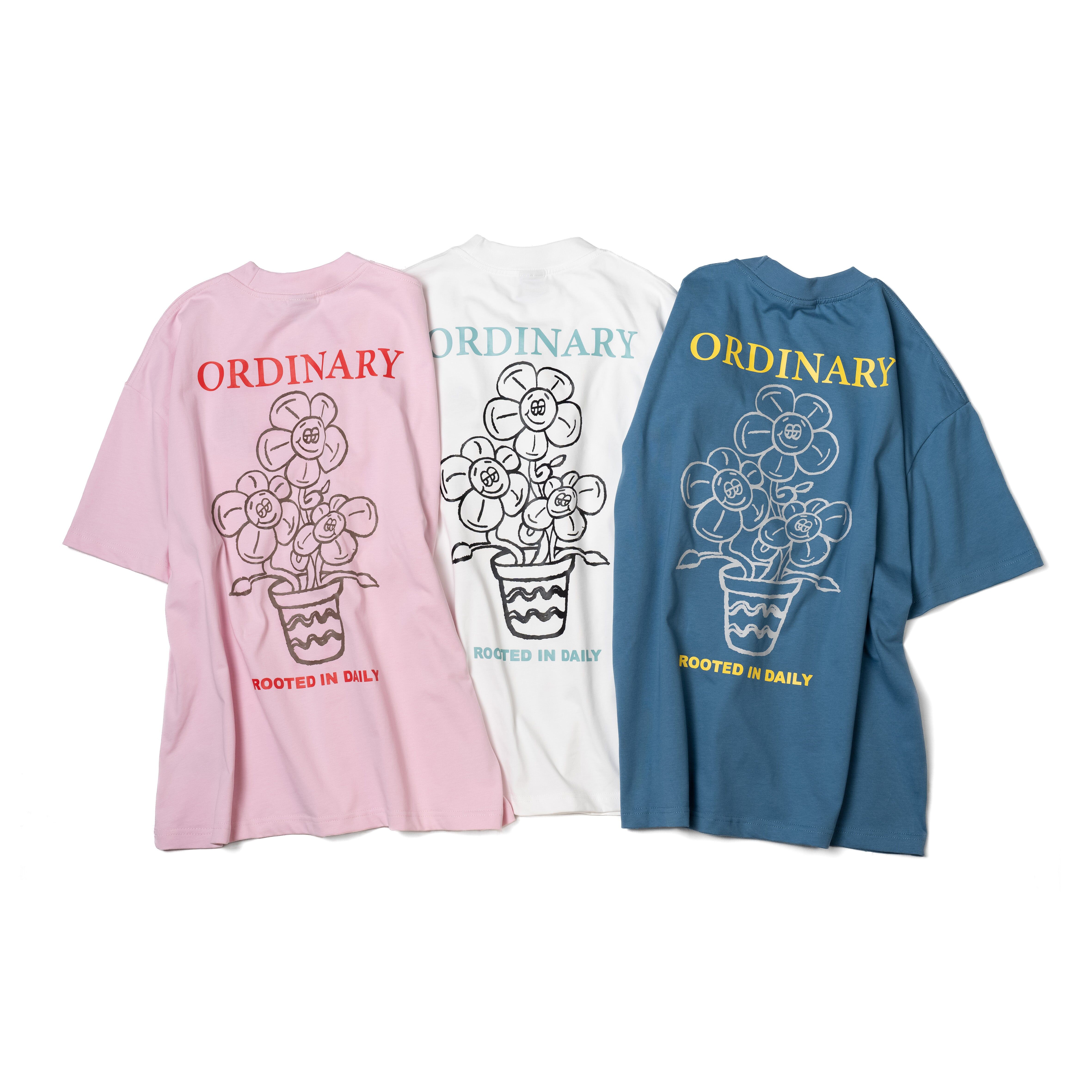 ORDINARY 手繪花朵塗鴉短Tee