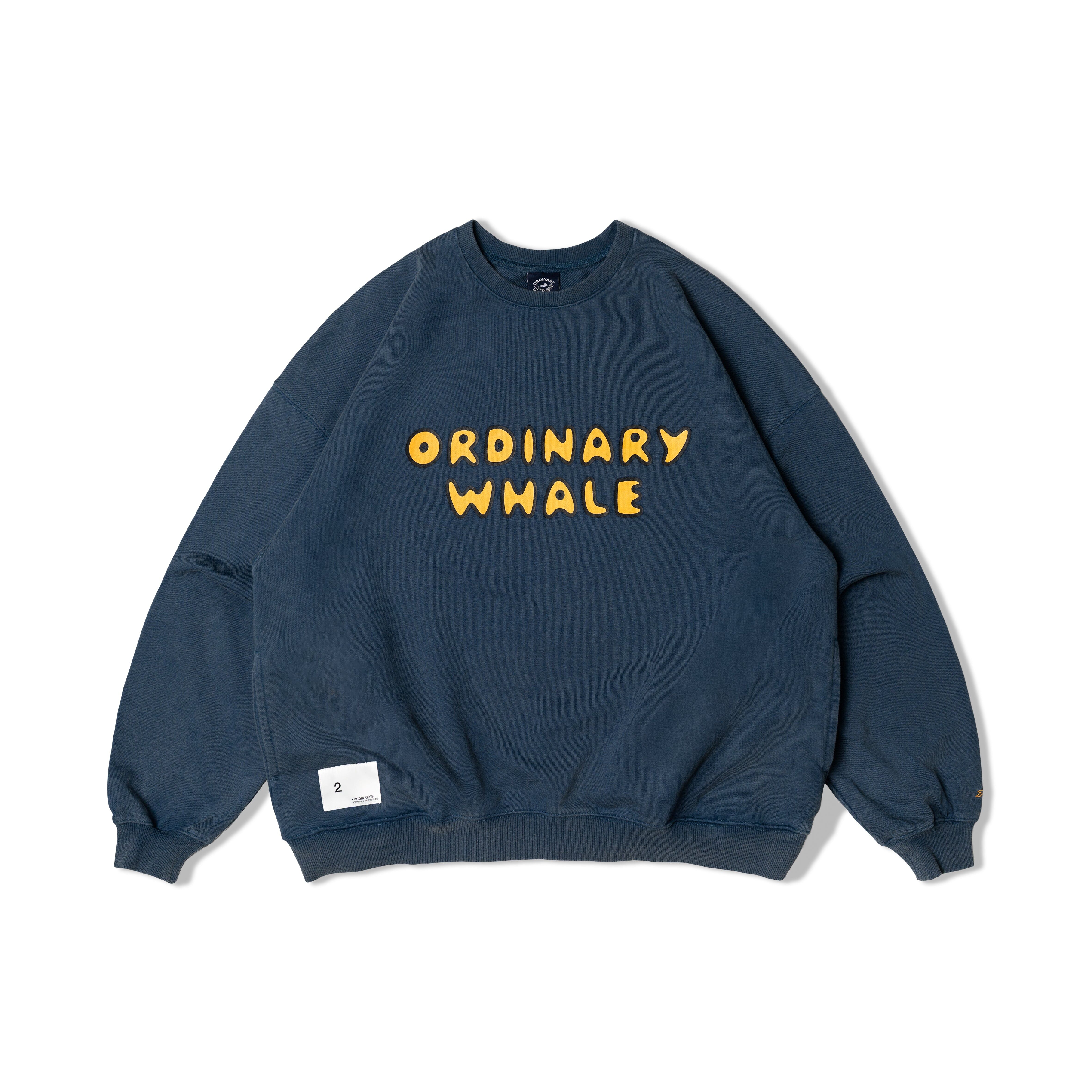 ORDINARY 水洗鯨魚圓領衛衣