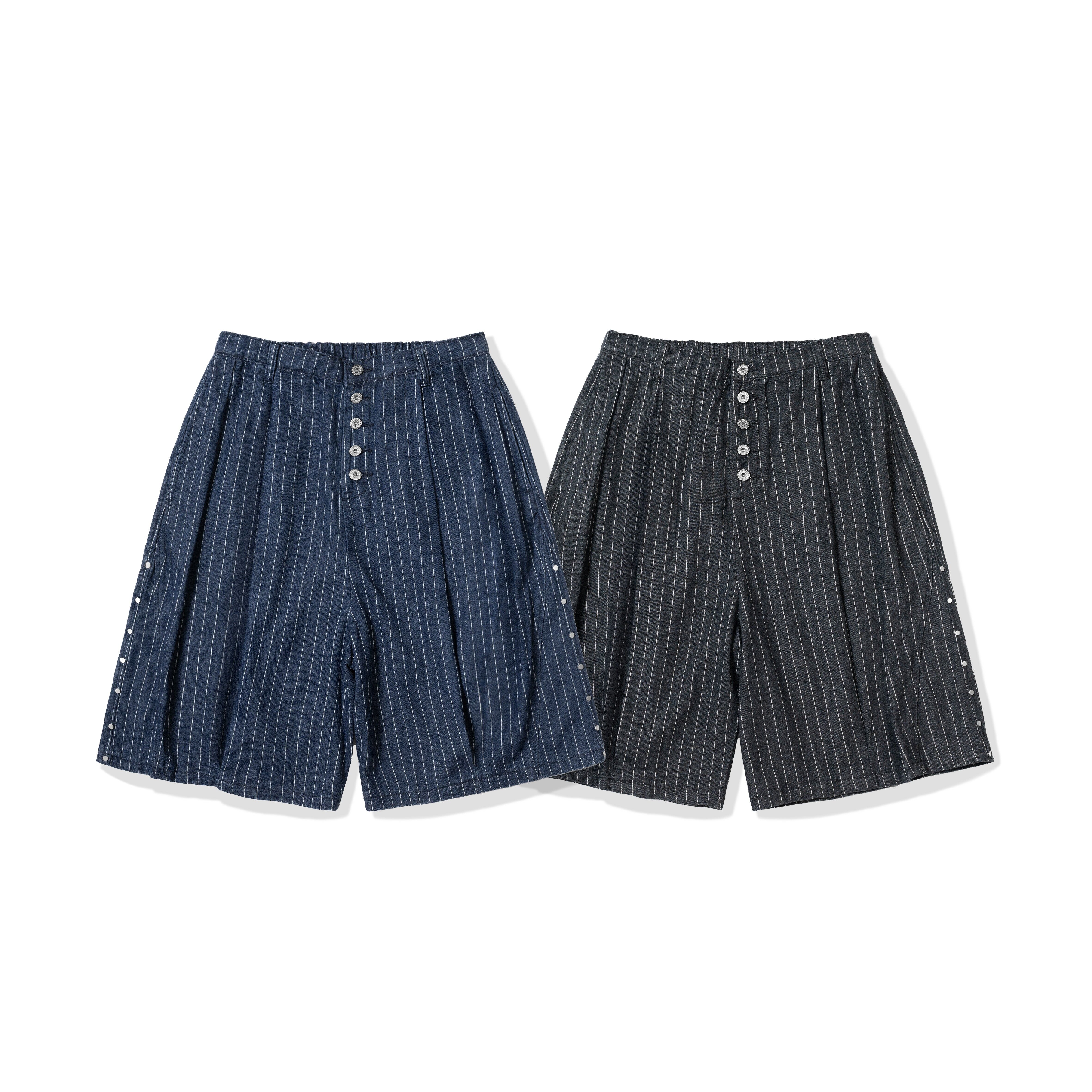 ORDINARY 直紋牛仔鉚釘七分褲