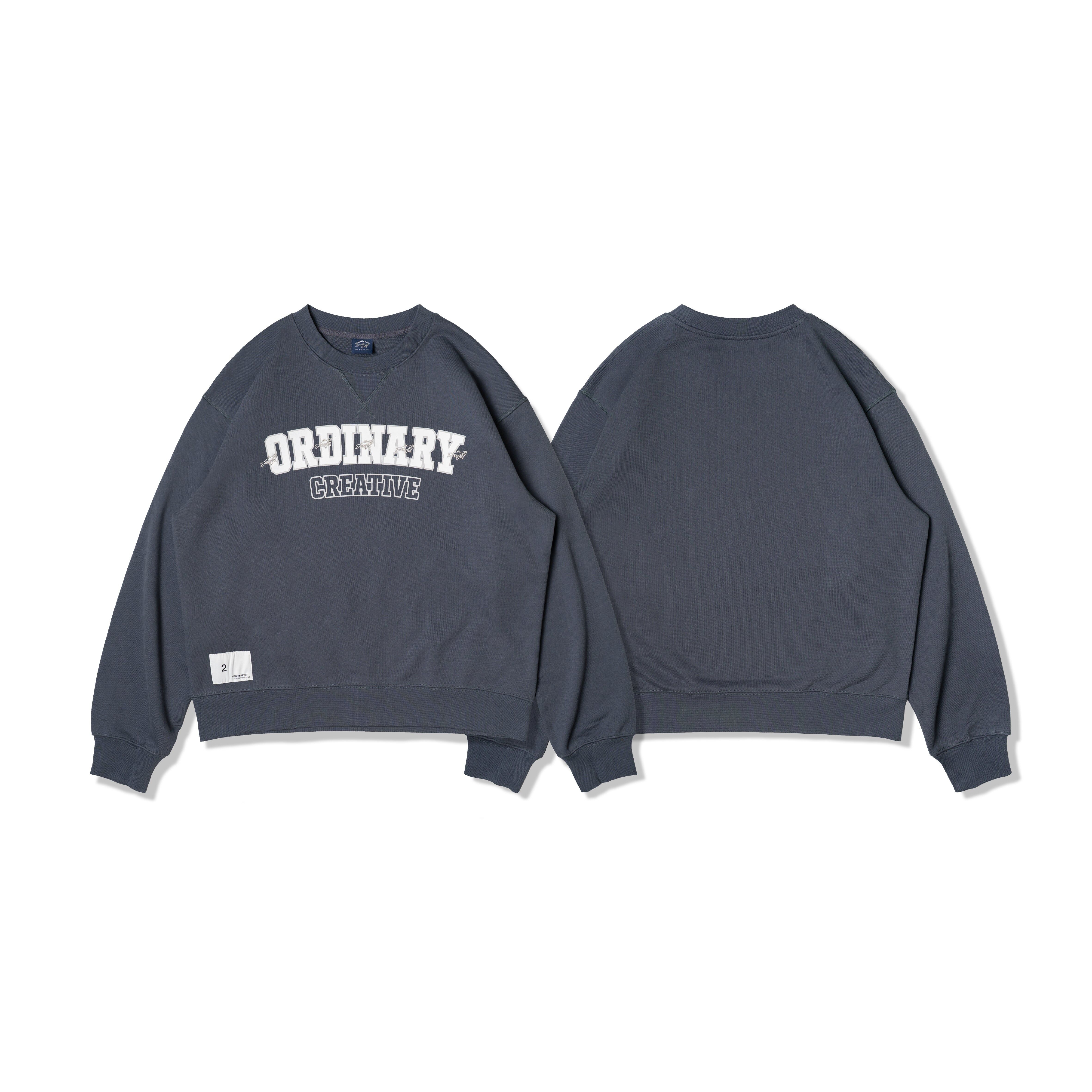 ORDINARY 經典學院Logo鯨魚電繡衛衣