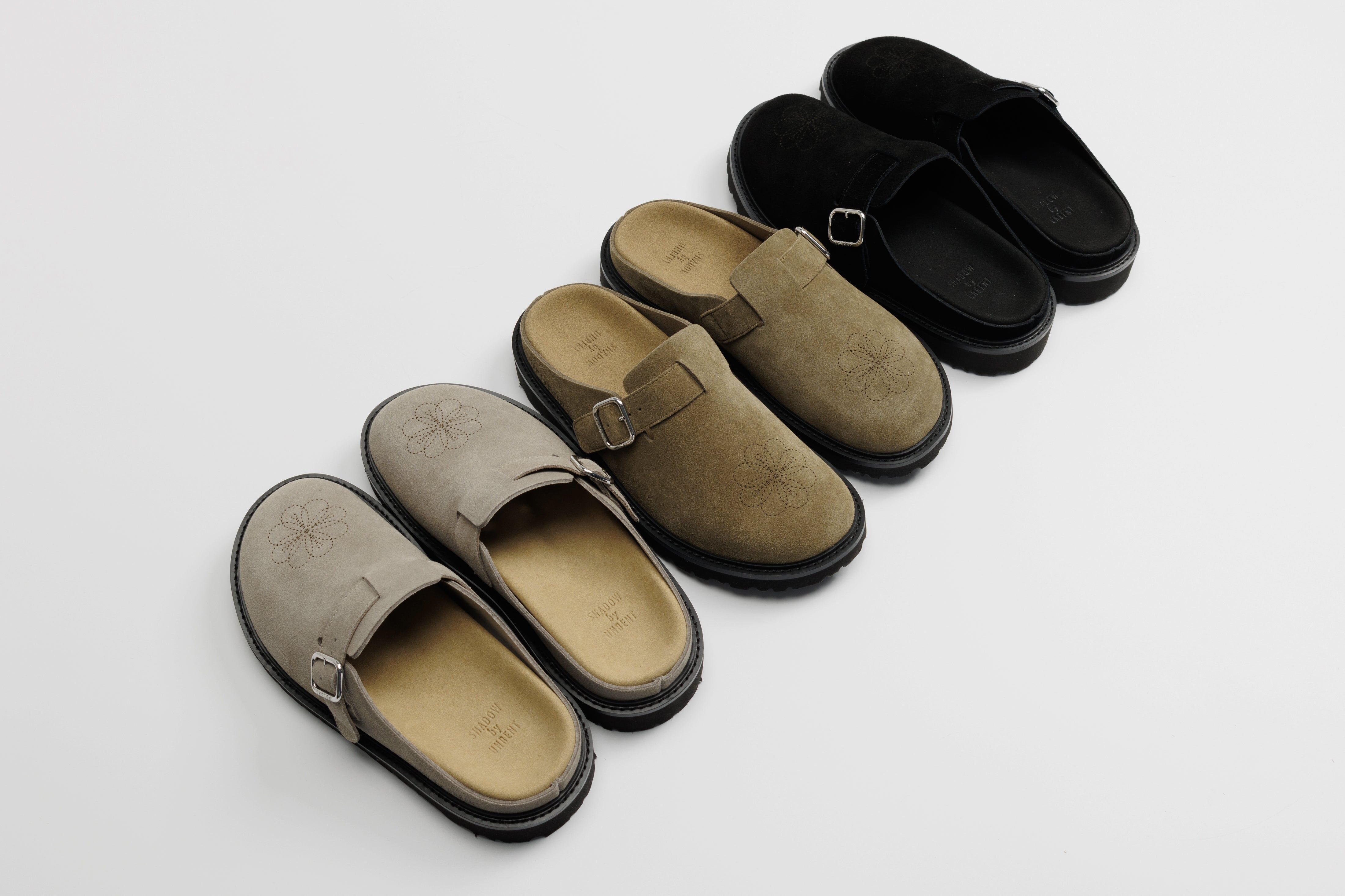 Shadow by Unbent Thick soled suede slippers