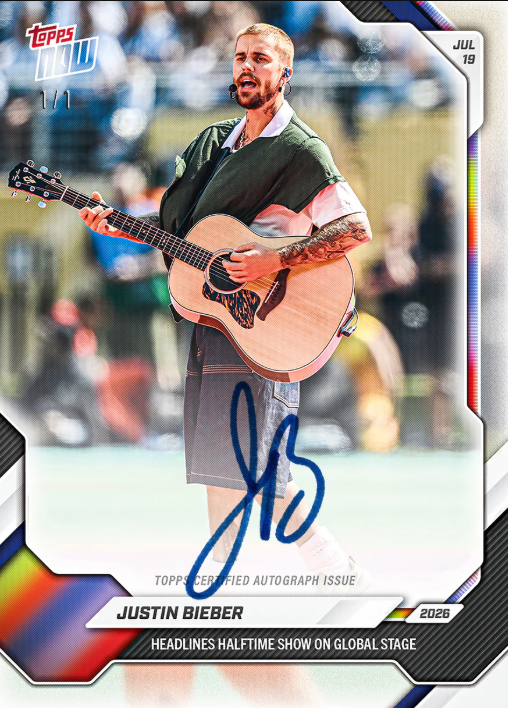 Justin Bieber - 2026 Topps NOW® 小賈 - Card JB01