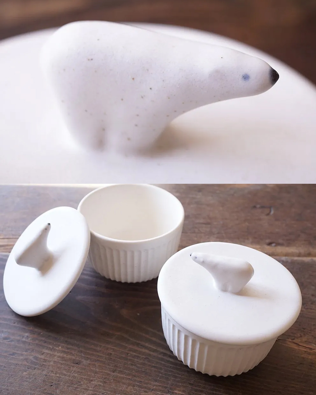 Polar bear Steam Oven Small Bowl｜Mashiko ware