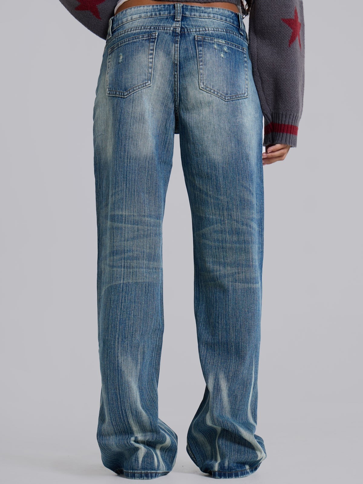 JADED LONDON 水洗微破壞 寬鬆直筒牛仔褲 Hunter Loose Straight Leg Jeans in Blue Wash JWL5094