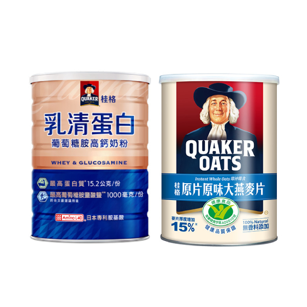 桂格 乳清蛋白葡萄糖胺高鈣奶粉700g+原片大燕麥片800g