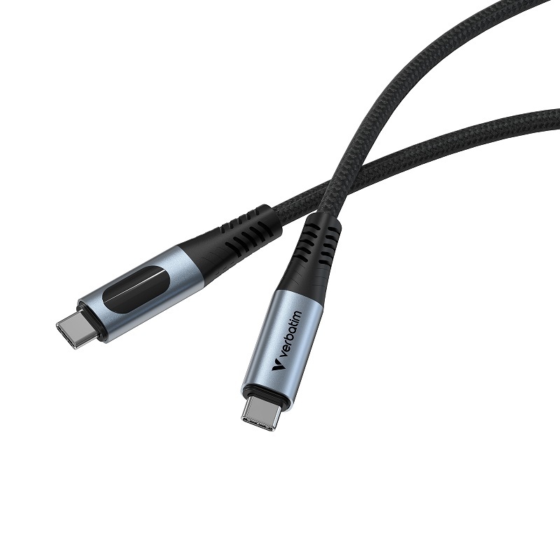 Verbatim USB-C to USB-C 100W Sync & Charge Cable with LED Display (SCC2-CCD100) 120cm