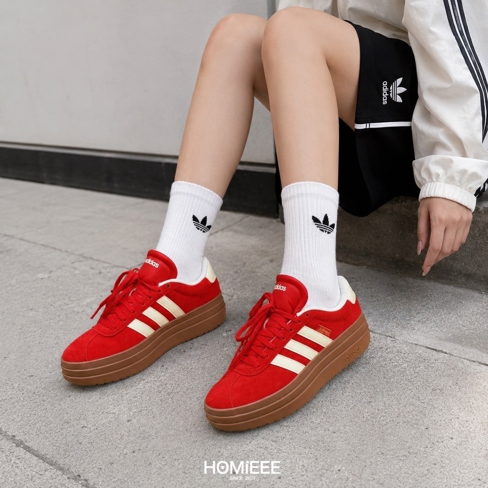 Adidas VL Court Bold 增高 厚底鞋 女鞋 紅色 [KJ6852]
