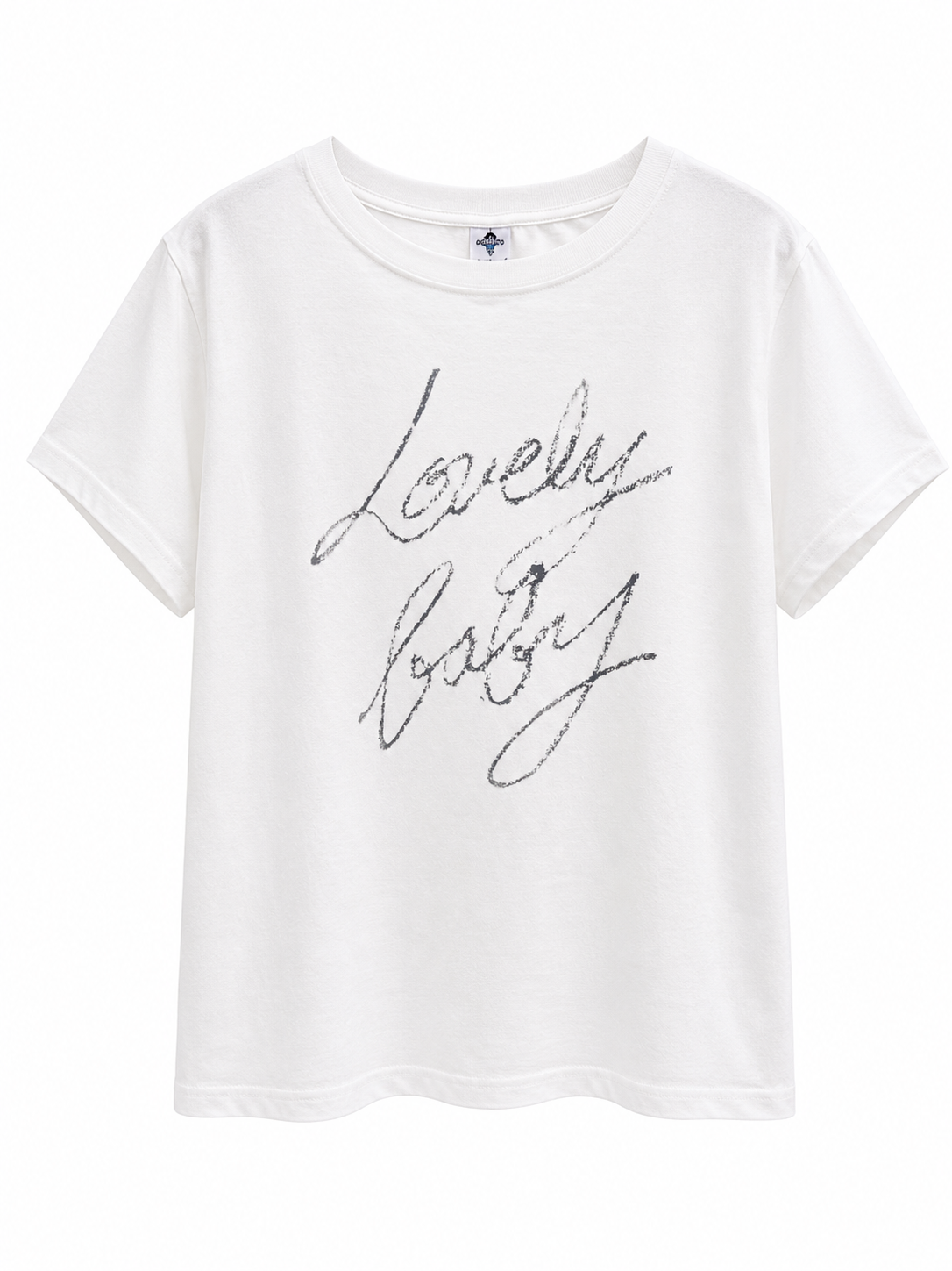 草寫字母棉T-shirt