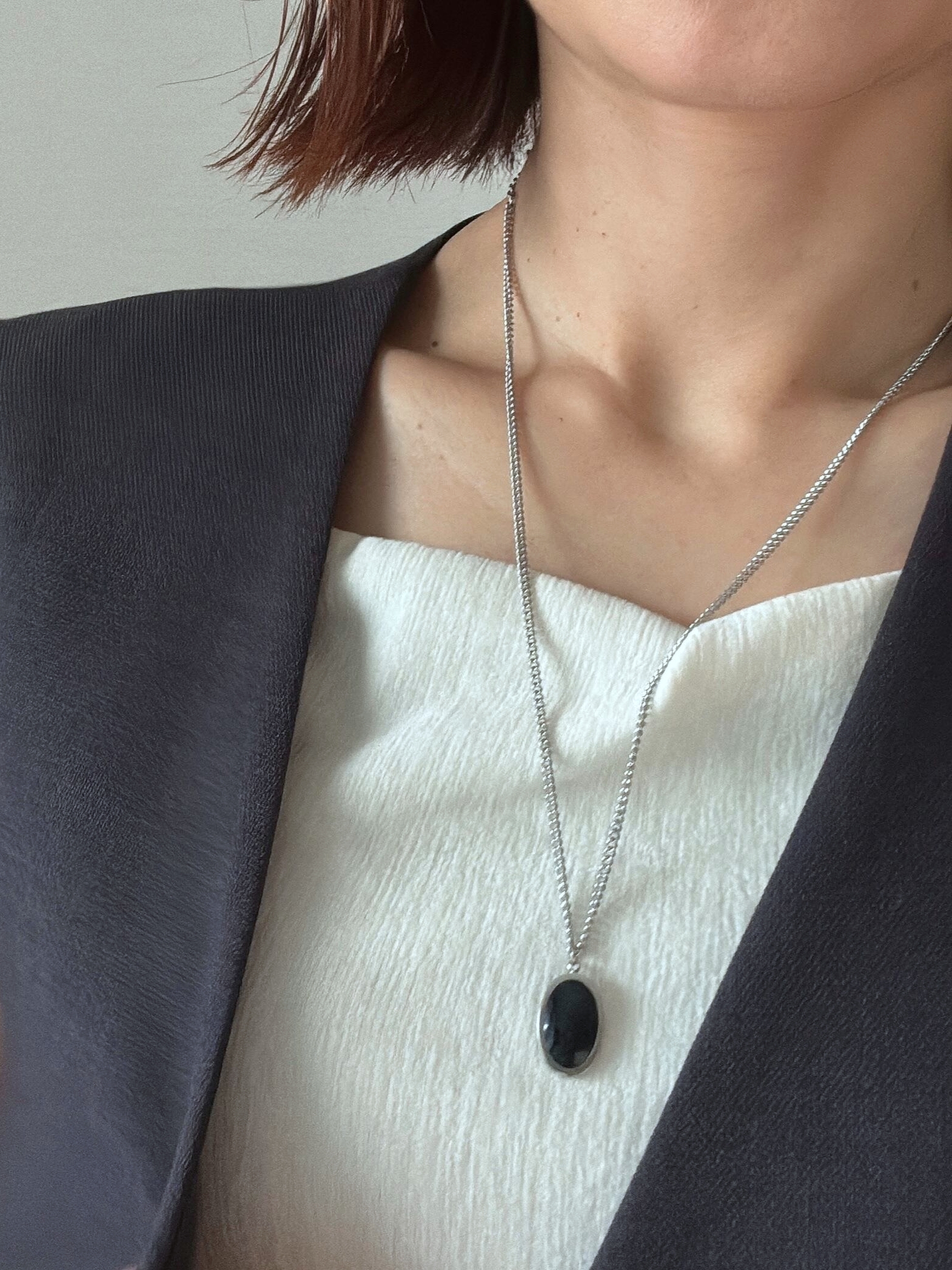 MSA black stone necklace