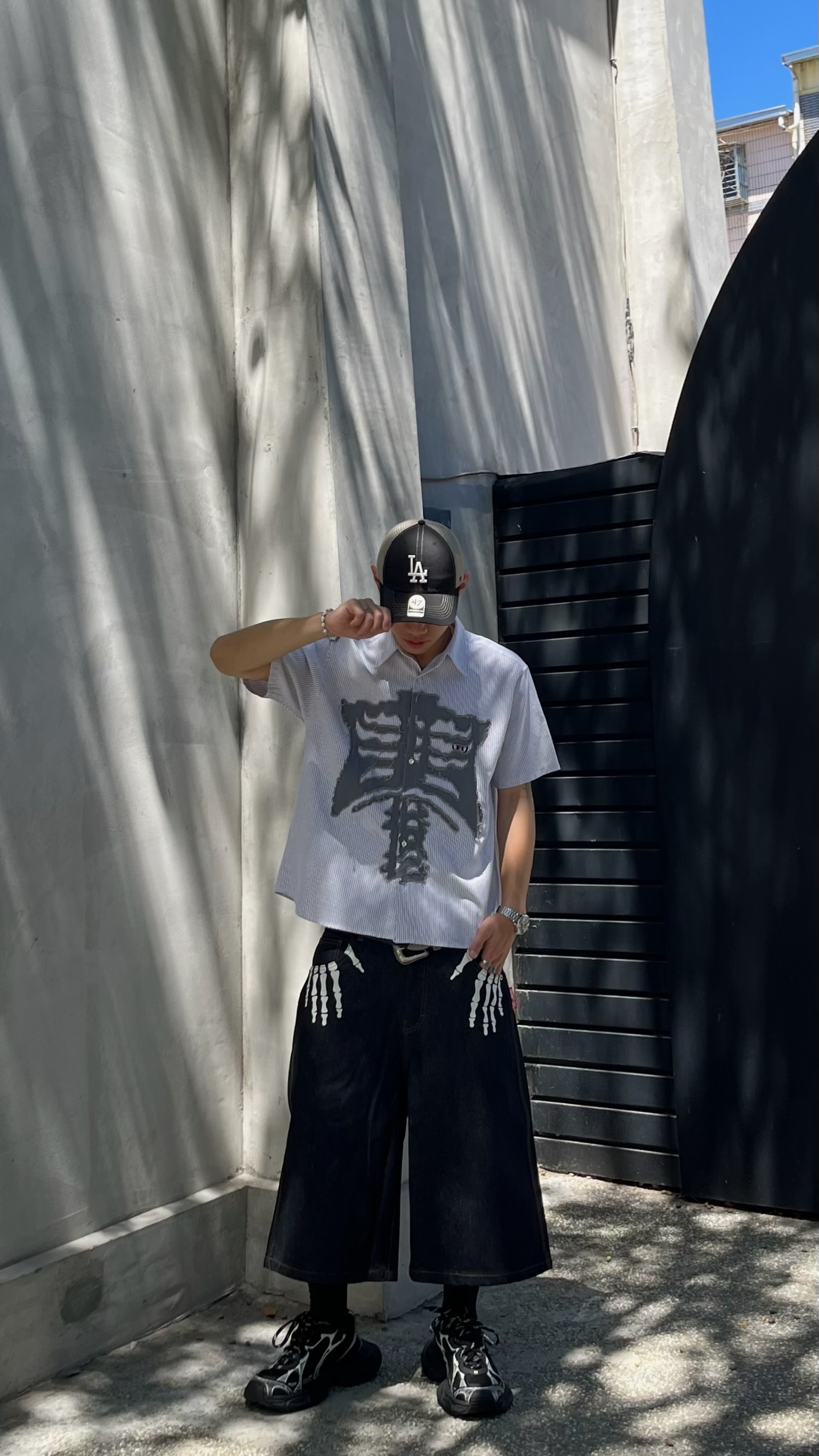 <現貨> 日本 9090 Bone Stripe S/S Shirt Y2K 骨頭 格紋 短袖襯衫 NN2298 (4colors)