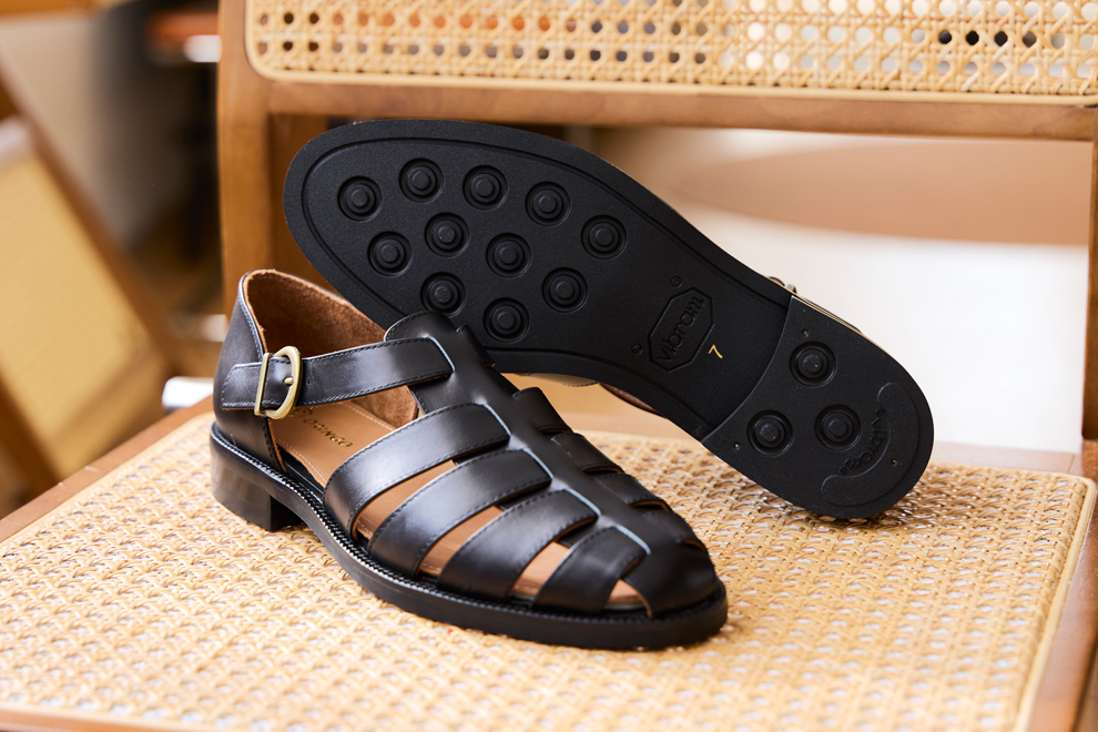 林果Vibram鏤空編織漁夫涼鞋,Vibram大底特寫
